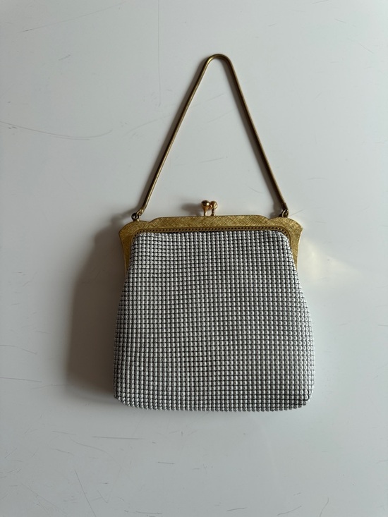 Oroton Handbags - Oroton White Beaded Evening Clutch with Gold Frame